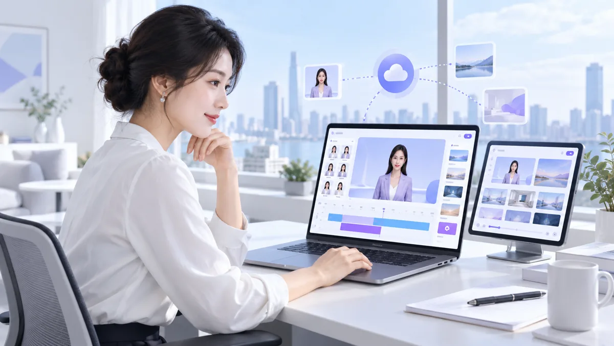 SaaS 云端数字人创作服务示意