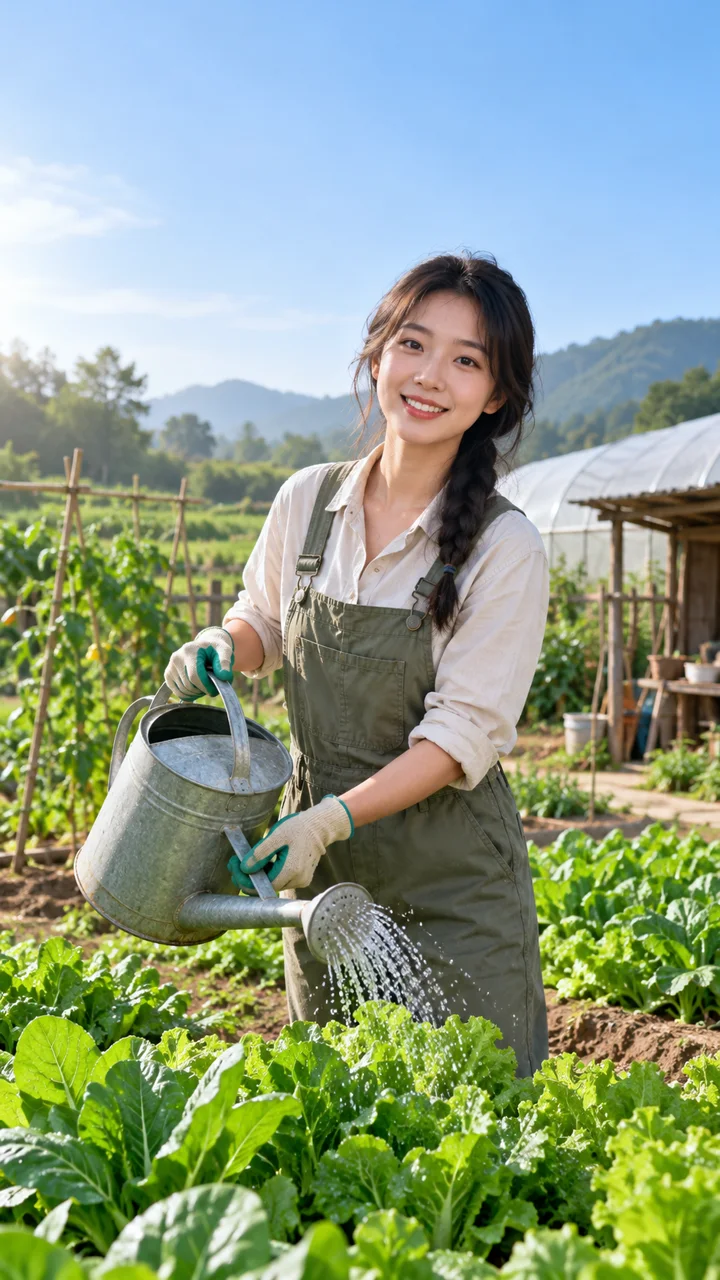 菜地里的蔬菜浇水知识示例