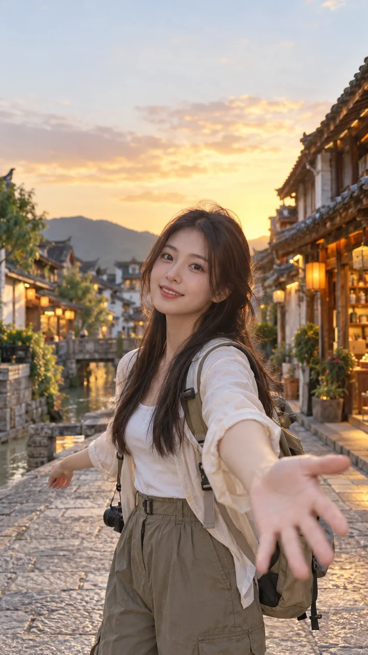 古镇街区里的文旅推广示例