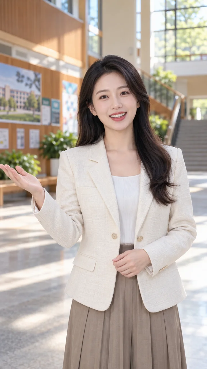 校园大厅里的通知公告示例