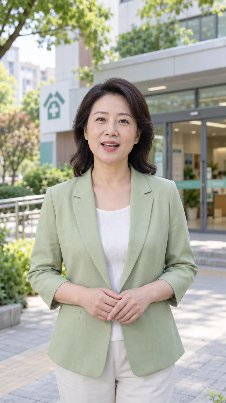社区服务中心前的预约指南示例